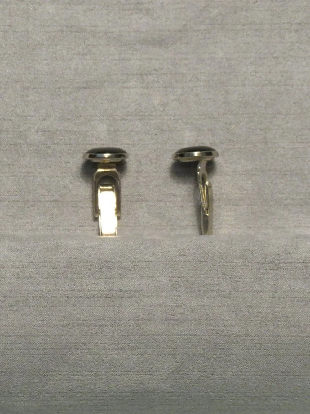 Set of Silver Toned Gray Stone Cufflinks